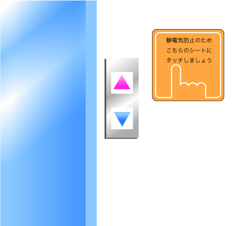 エレベーターの静電防止シート